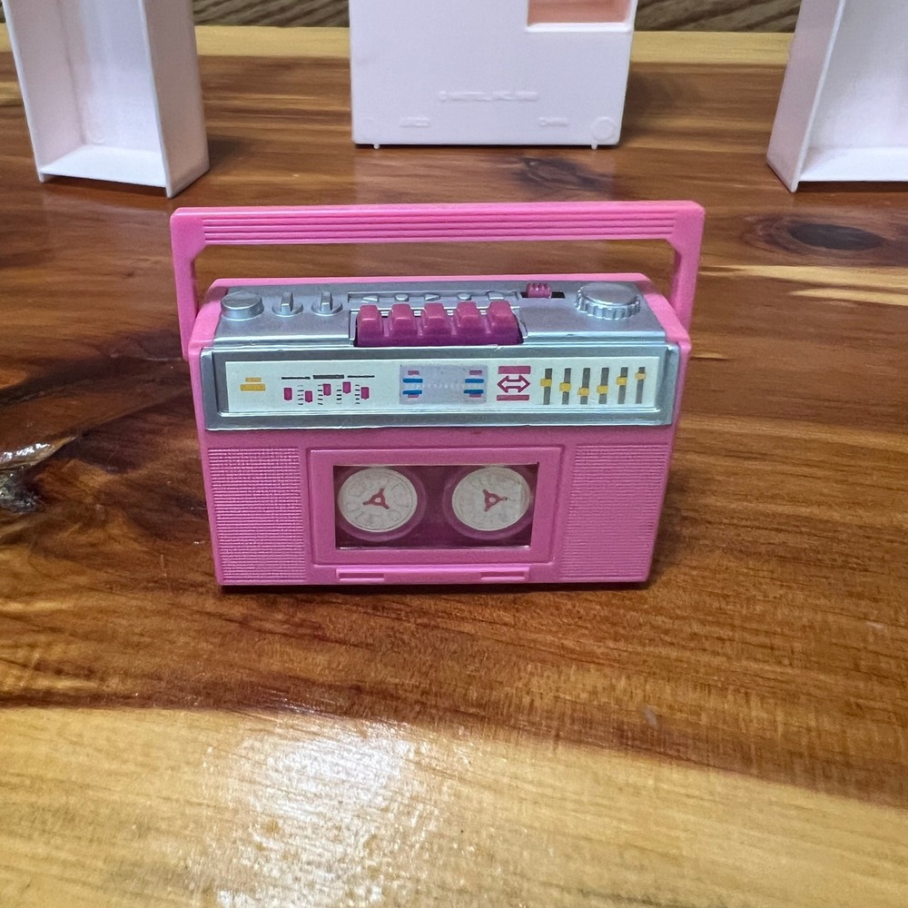 Vintage Barbie Stereo Entertainment Center Boombox Speakers Mattel 1993 Lot - Picture 3 of 8